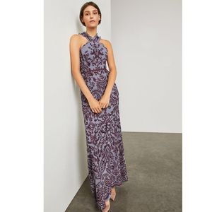 NWT 💜Embroidered BCBGHalter Gown Dress